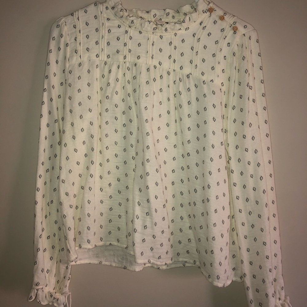 cream flower shirt